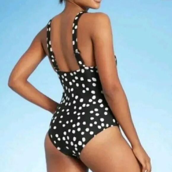 Kona Sol Black Polkadot Swimsuit M - Picture 4 of 12